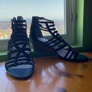 Gladiator zipper heels w/ brass detailing